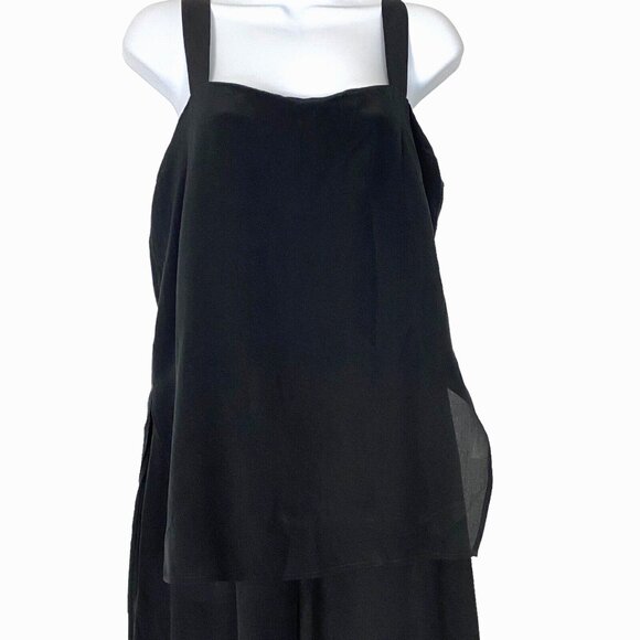 THEORY Women 100% Silk Dinnlean Mosaic Jumpsuit Sleeveless Sz 10 Black 68-10 - Picture 4 of 15